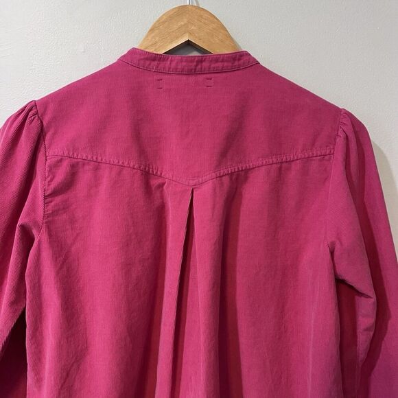 Xirena Corduroy Emilia Shirt XS Cotton Pink Velvet Button Front Pink Relaxed Fit - Picture 4 of 12